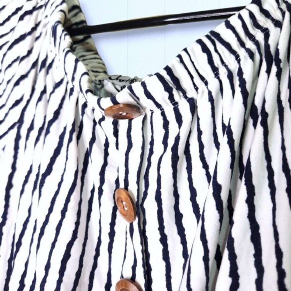 J for Justify Navy and White Striped Dress Size Medium - Picture 3 of 4